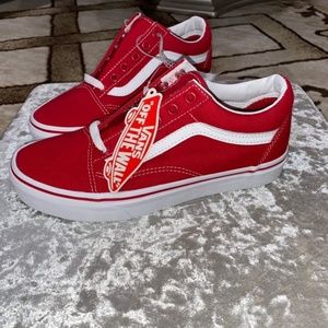 New Vans Old Skool Racing Skate Shoes Red